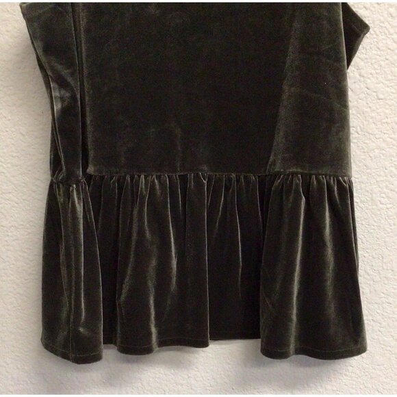 Mudpie Baby Doll Tiered Tank Velvet Top Green Women’s Medium Peasant Boho - Picture 4 of 9